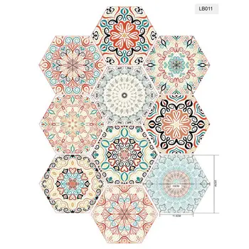 

Hexagon DIY Anti-Slip Floor Sticker Waterproof Art Kitchen Bathroom Tiles Harmless Safety 1Set/10PCs Pattern Abstra Non slip