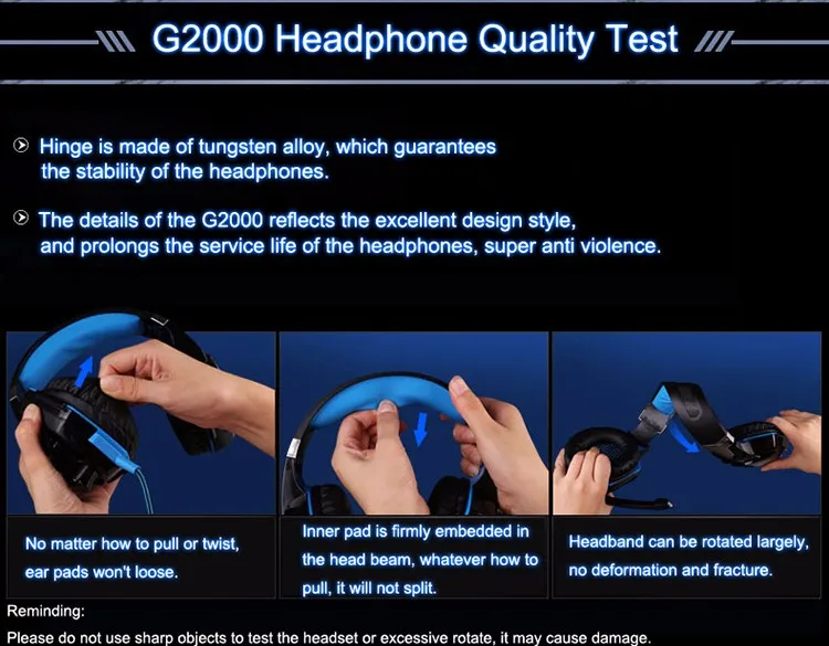 EACH G2000 Over-ear Gaming Headphone Headset Earphone With Mic Stereo Surrounded Bass LED Light For PC Game (29)