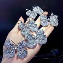 Офисная карьера унисекс бабочка брошь из стерлингового серебра 925 пробы ювелирные изделия для женщин и мужчин лист Бабочка
