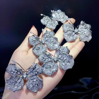 

office career unisex butterlfy brooch 925 sterling silver fine women and men jewelry free shipping leaf butterfly