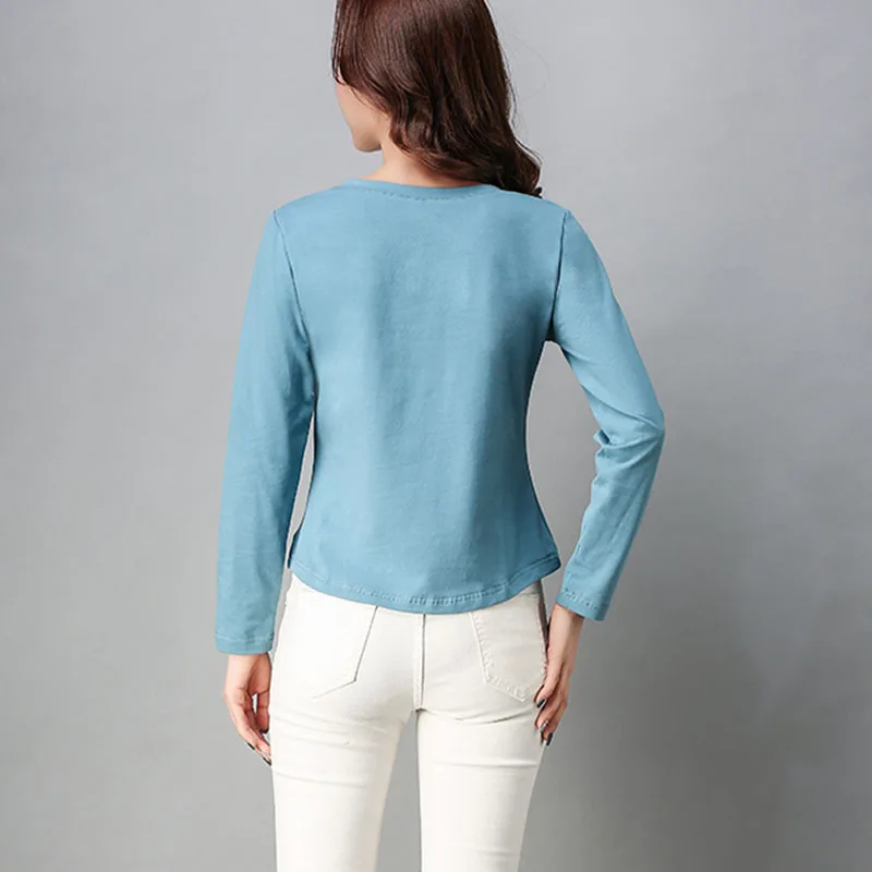 BOBOKATEER top de manga larga para mujer tops de algodón camiseta para mujer camiseta casual camiseta de verano para mujer talla grande camisetas mujer 2018