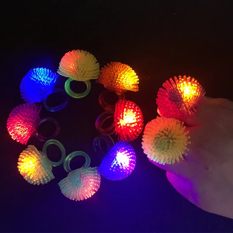 30pc/lot Luminous Ring Led Ring Blinking Party Soft Light Up Glow Jelly