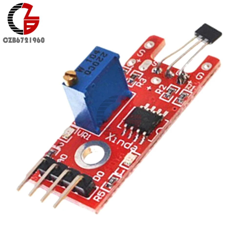 

4pin KY-024 Linear Magnetic Hall Sensor Switch Module Speed Counting Sensor Module for Arduino DIY KIT