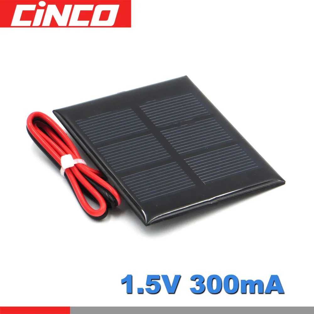 

1.5 V 300mA extend wire Solar Panel Polycrystalline Silicon DIY Battery Charger Small Mini Solar Cell cable toy 1.5v With wire