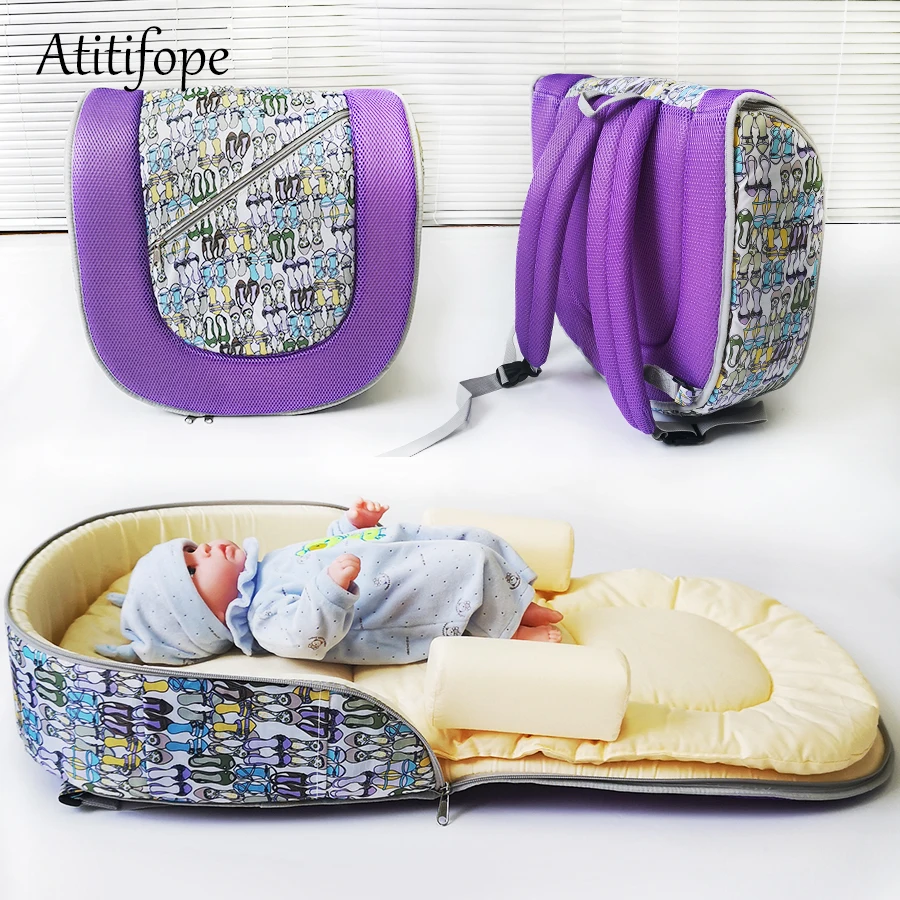 Foldable Baby Bed Travel Functions As A Diaper Bag And