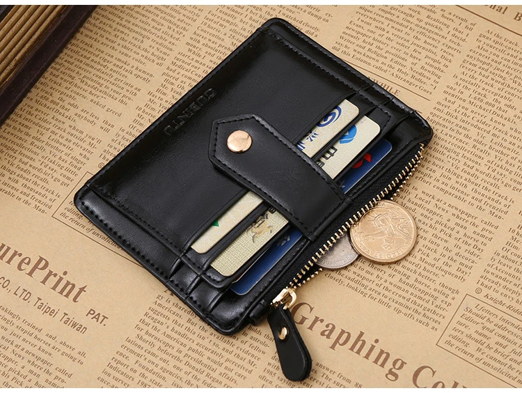 Передний карман бумажник, тонкий минималистский передний карман RFID Блокировка кожаные кошельки для Для мужчин и Для женщин с ID/кредитной
