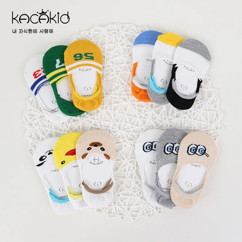 

Kacakid spring baby boy girls cotton socks cartoon children boat socks baby comfortable Anti-Slip socks
