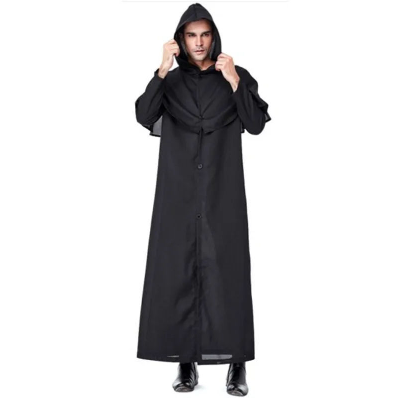Black Men Halloween Azrael Death Scary Costumes Priest pastor minister Cosplay Carnival Purim Masquerade Nightclub party dress
