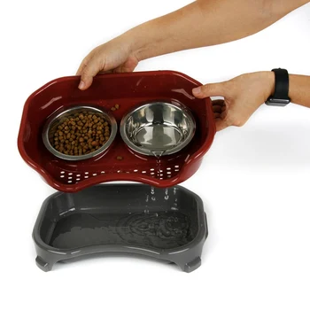 

Water Leakage Prevention Dog Bowl Stainless Steel Travel Feeding Feeder Water Bowl For Double Layer Food Bowl Water Dish Hot
