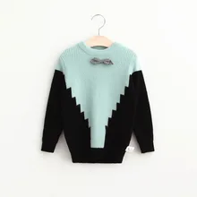 2016 Baby Girls Knit Bow Sweaters Kids Girls Knitted Crochet Pullover Girls Autumn Fashion Jumper tops Children’s clothing