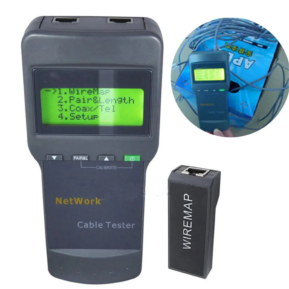 

SC8108 Portable LCD Network Tester Meter & LAN Phone Cable Tester & Meter With LCD Display RJ45