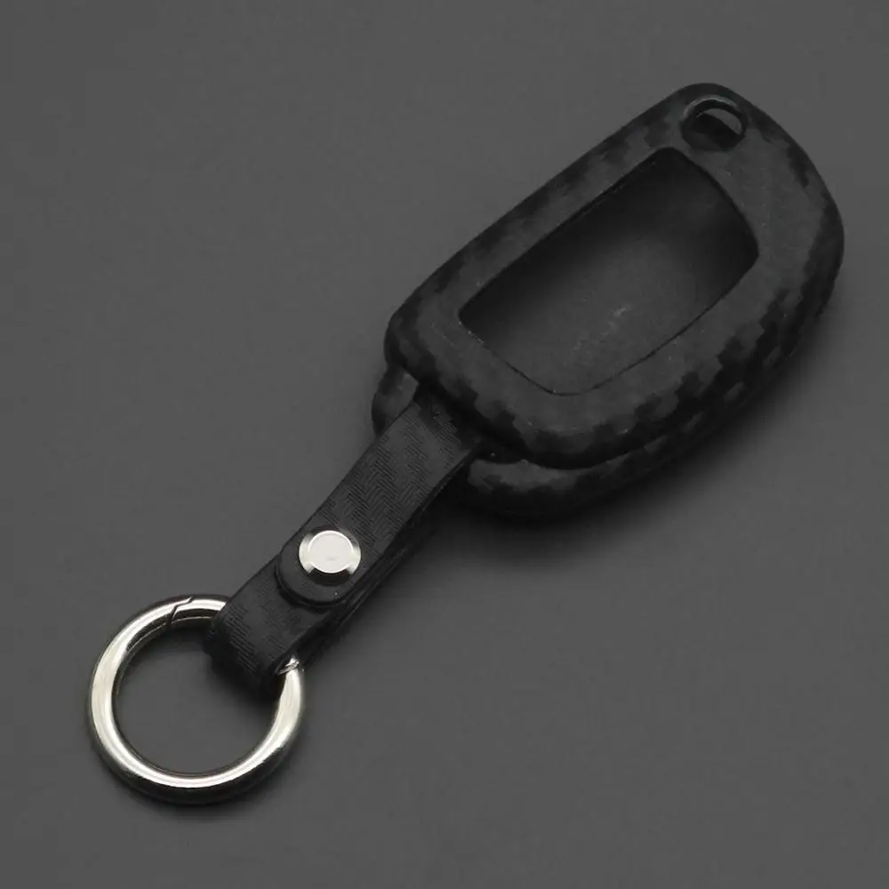 with keychain Jingyuqin углеродный силиконовый дистанционный Флип брелок чехол для hyundai Creta I10 I20 Tucson Elantra, Santa Fe - Название цвета: with keychain