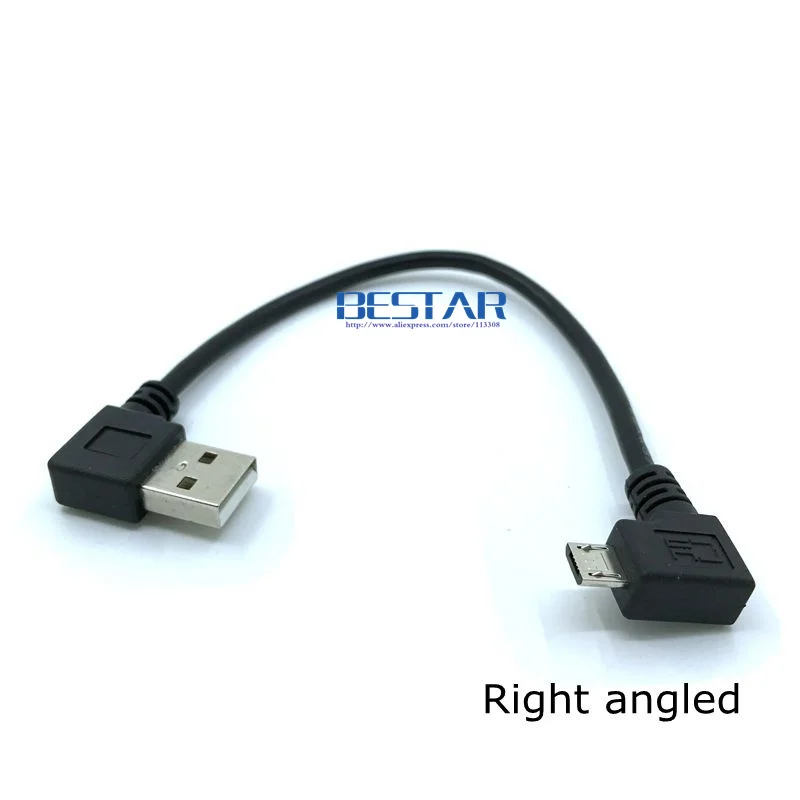 Left Right Angled 90 degree Micro USB Male to USB Left angled Data Charge Cable 0.2m 20cm short Micro-USB angle Cables