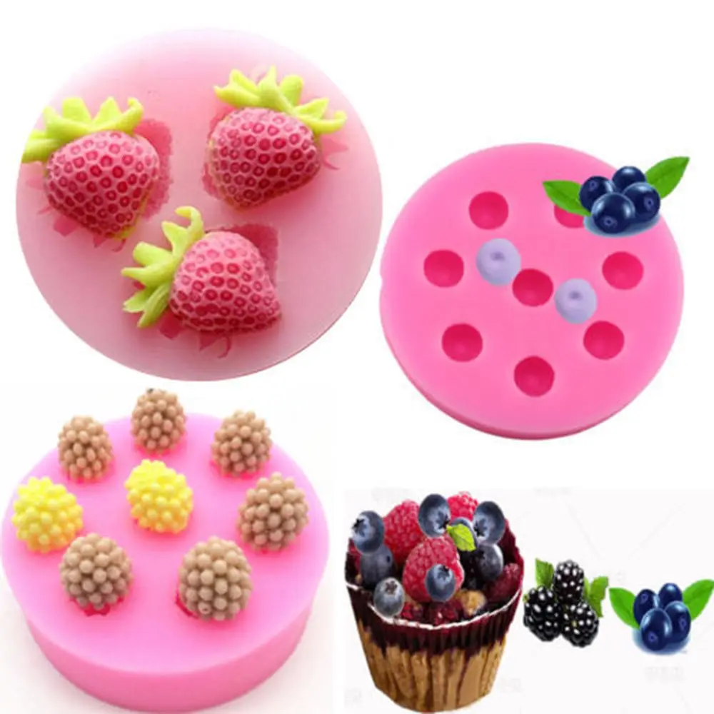 3D силиконовые формы Клубники цветок лист помадка для кекса украшения торта инструменты форма для конфет форма для шоколада формы для мастики