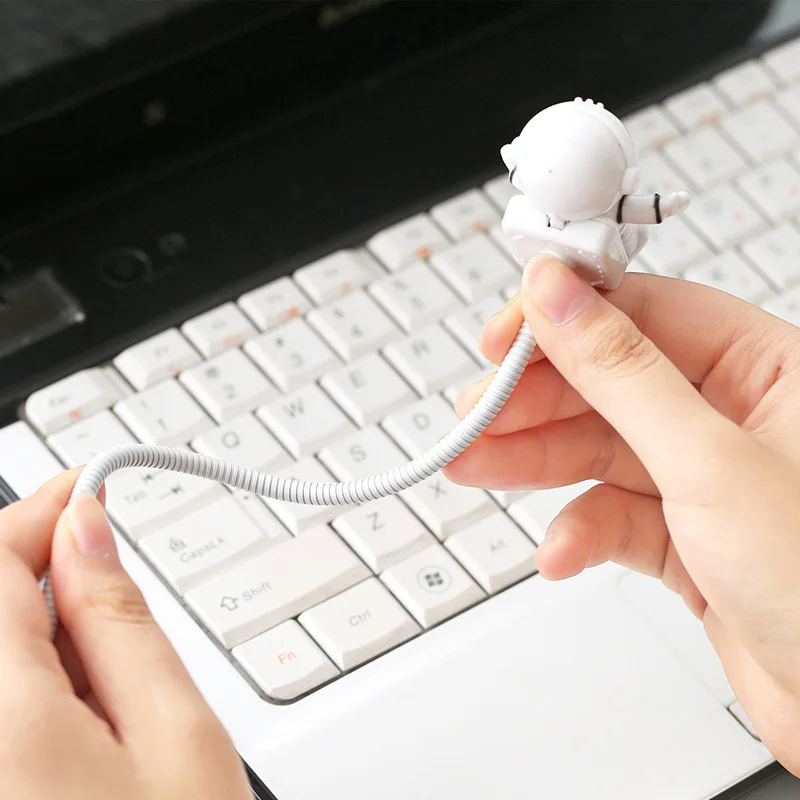 Spaceman клип светодиодный USB свет гибкая клавиатура ночник чтение Настольная лампа