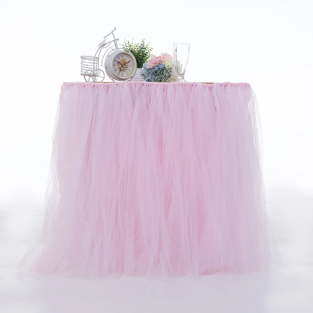 

ZDYS Tutu Tulle Table Skirt, 90 X 80 CM Mesh Table Cover Tableware For Wedding Party Baby Shower Birthday Decoration