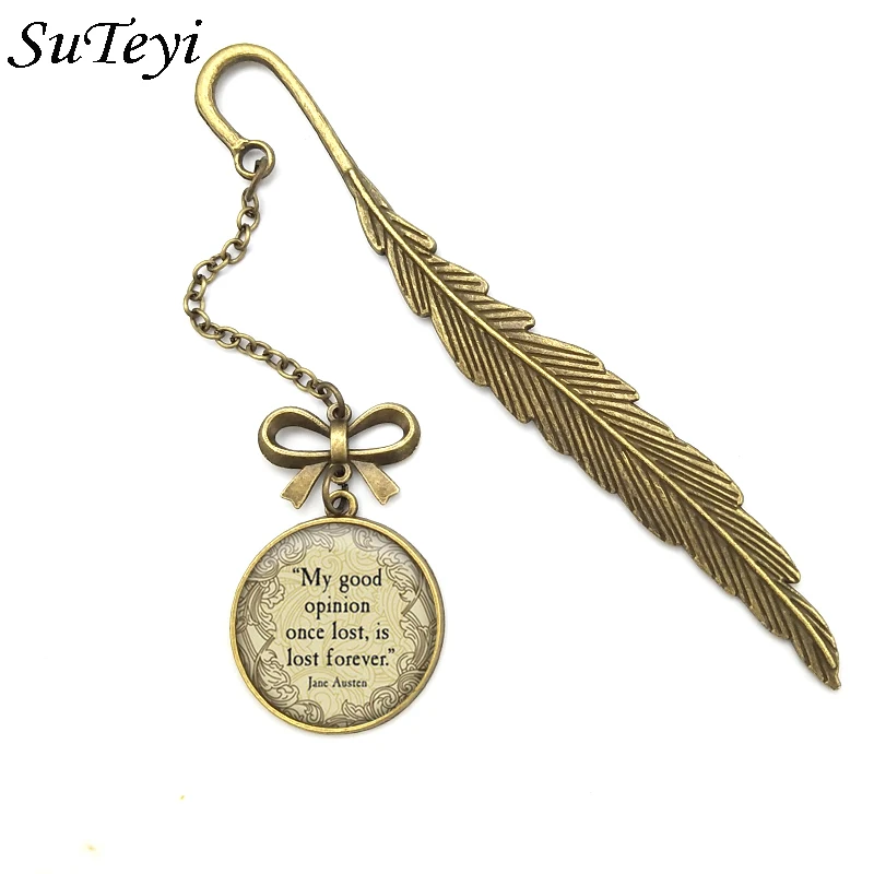 

SUTEYI Bible Verses Vintage Bronze Metal Bookmark Glass Cabochon Pendant Christian Offer Jewelry Handmade Gifts For Your Love