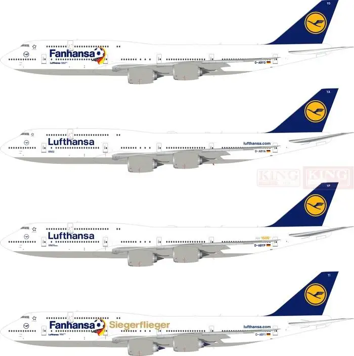 

Eagle New: 200018 (ABCD) B747-8i four Lufthansa coating 1:200 commercial jetliners plane model hobby