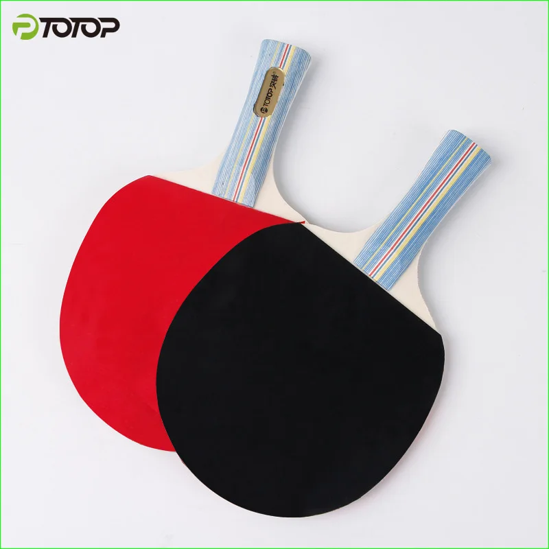 PTOTOP تنس طاولة مضرب اثنين طويلة/قصيرة مقبض Ddouble البثور في المطاط بينغبونغ مضارب وثلاثة كرات PTOTOP تنس طاولة مضرب اثنين طويلة/قصيرة مقبض Ddouble البثور في المطاط بينغبونغ مضارب وثلاثة كرات