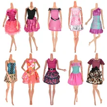 10Pcs lot Hot Sale Multi Colors Party Dress for Barbies Doll Clothing Luxury Gift for Girl