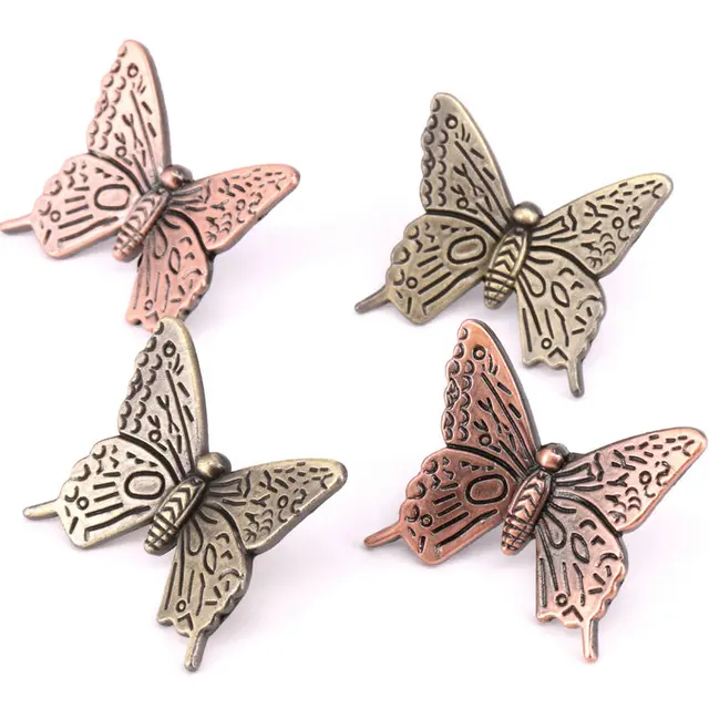8PCS Vintage Style Butterfly Drawer Knobs Cupboard Door Handles Pulls
