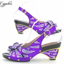 Capputine Hot Selling Italian Decorated With Rhinestone Woman Shoes High Quality Summer Ladies High Heels Shoes For Wedding