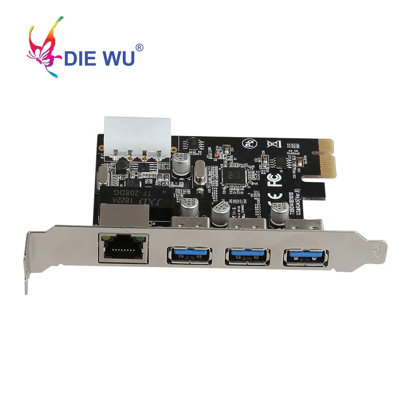 PCI Express на 3 порта USB3.0 1 порт RJ45 сетевой адаптер подключения PCI Express сетевой карты расширения TXB014