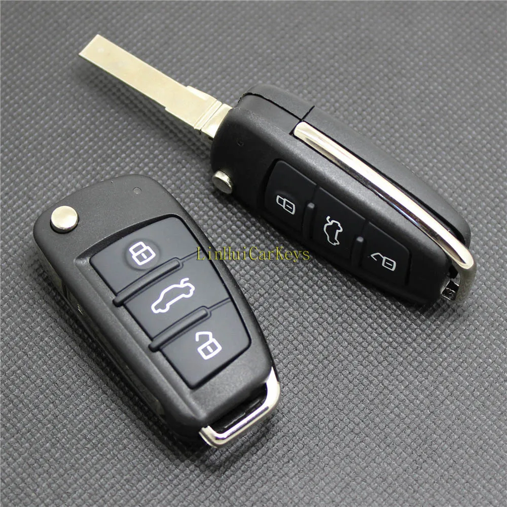 

PINECONE for A1 A2 A3 A4 A6 A6L A8 Q7 TT Car Key Case 3 Buttons Uncut Brass Blade High Quality Replace Remote New Key Shell 1PC