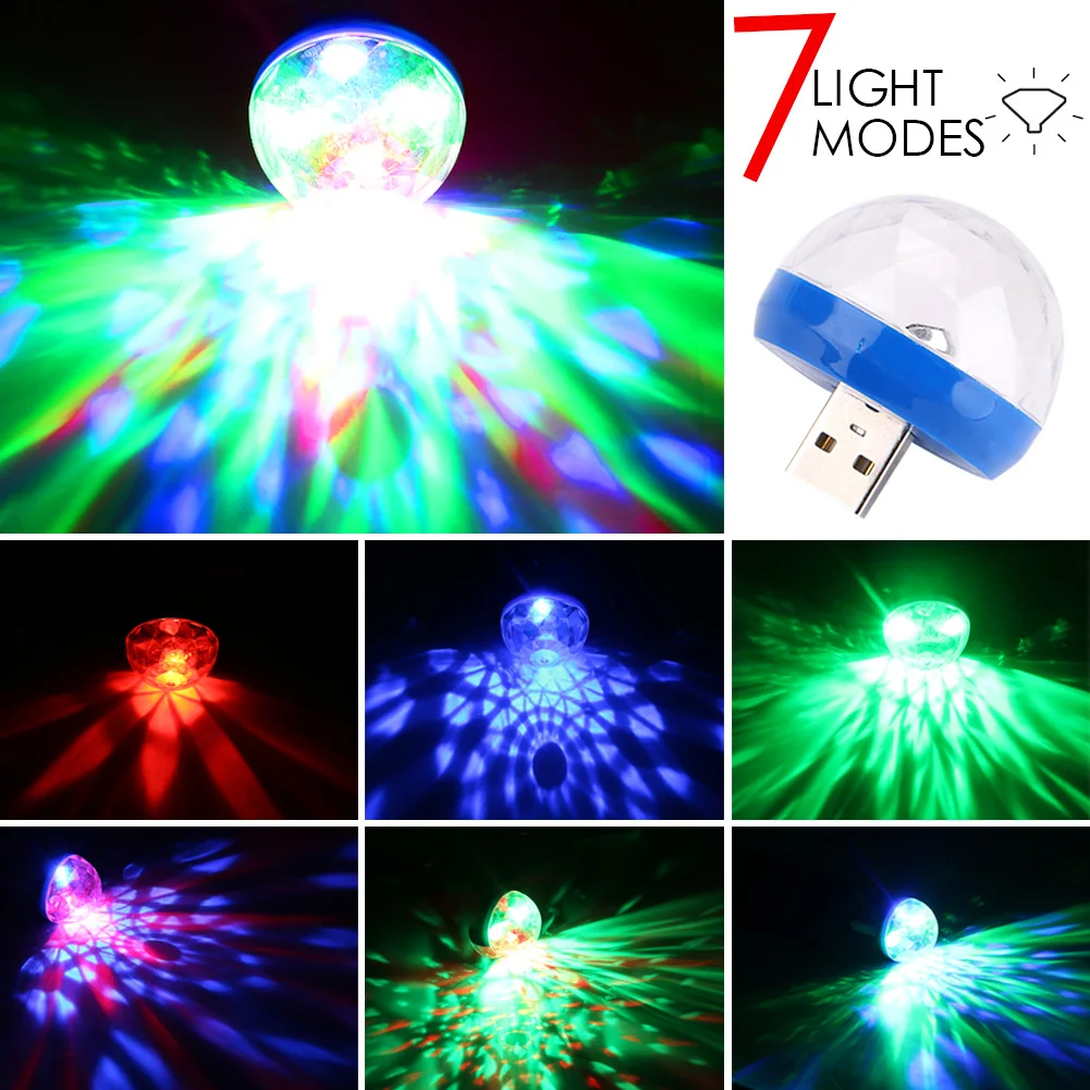 Sanyi мини USB светодиодный вечерние портативный хрустальный магический шар домашнее караоке украшения для рождественской вечеринки красочные сценические светодиодные диско-фонари