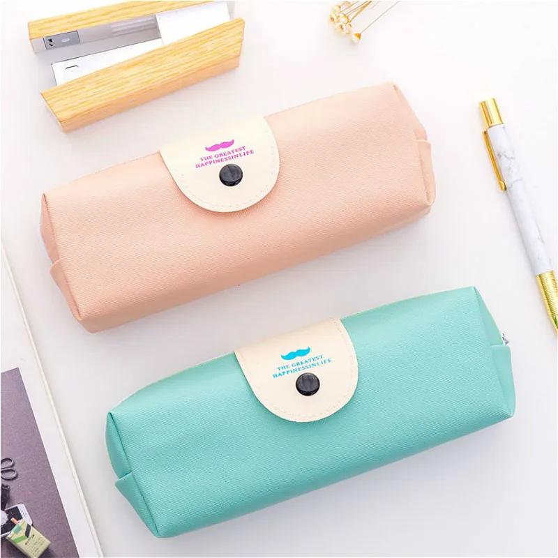 

Kawaii Simple Pencil Case Quality PU School Supplies Stationery Gift Pencilcase School Cute Pencil Box School Tools
