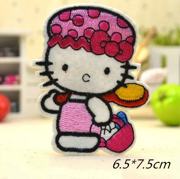 Carrying Basket Hello Kitty Badge Embroidered Iron-on Patches Garment Appliques DIY Accessory 5pcs/lot | Дом и сад