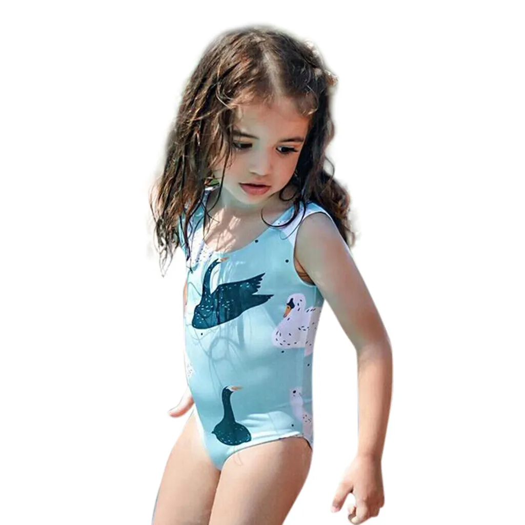 2019 Brand New Toddler Baby Girl Swimwear Cartoon Printed Bikini