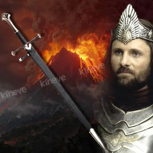 

S0111 LORD OF THE RINGS NARSIL KING ELENDIL SWORD DAMASCUS PATTERN WELDING 52"