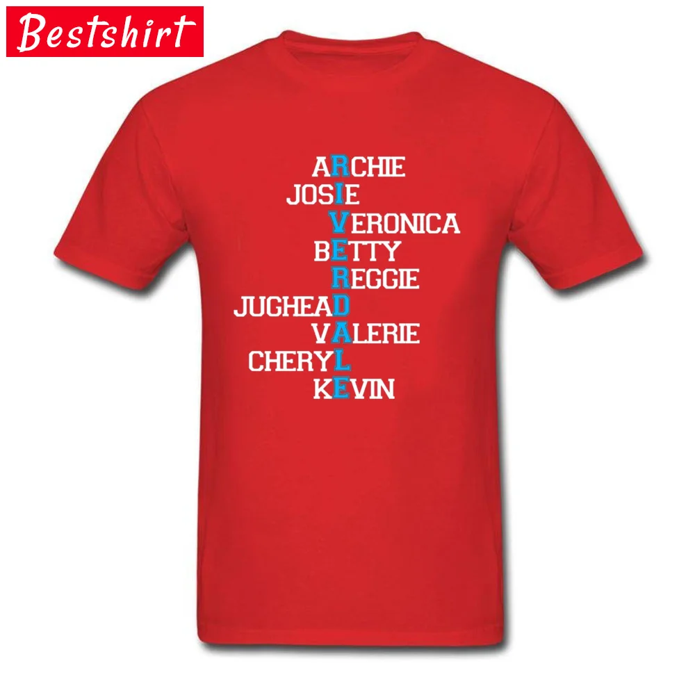 CustomCustom Short Sleeve Tops Shirt Thanksgiving Day 2018 Hot Sale Round Collar 100% Cotton T-Shirt Men T Shirts Riverdale C  Riverdale C red