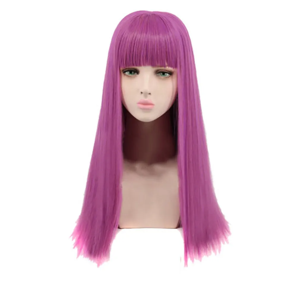 SALE Breathable Women's Girl Purple Wig Long Straight Synthetic Hair Full Wigs Cosplay Natural Hair Wig Gift Dropshipping SALE Breathable Women's Girl Purple Wig Long Straight Synthetic Hair Full Wigs Cosplay Natural Hair Wig Gift Dropshipping