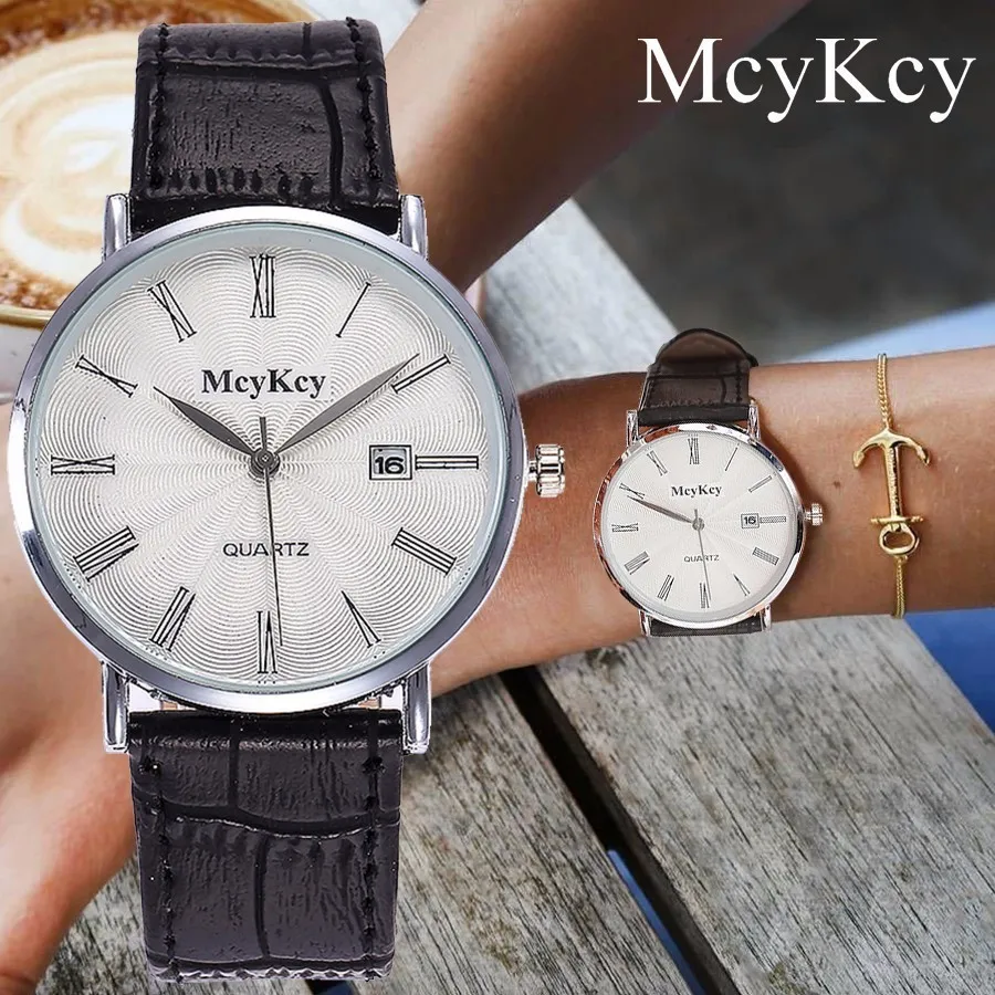 

Dropshipping Men Women Business Watches Luxury Fashion Leather Calendar Quartz Wristwatches Gift Clock Relogio Masculino Hot