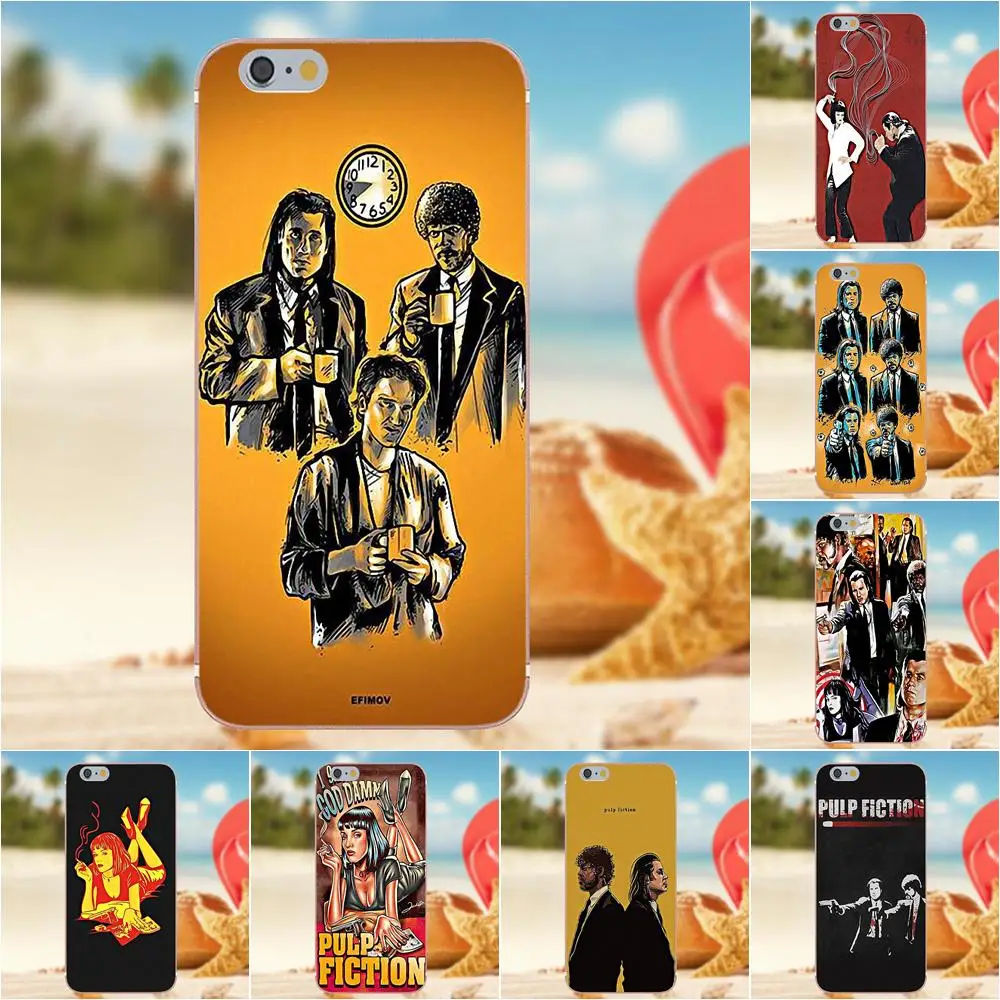 

For iPhone 4S 5S 5C SE 6S 7 8 Plus X Galaxy Note 5 6 8 S9+ Grand Core Prime Alpha TPU Case Tv Pulp Fiction Cartoon Wallpaper
