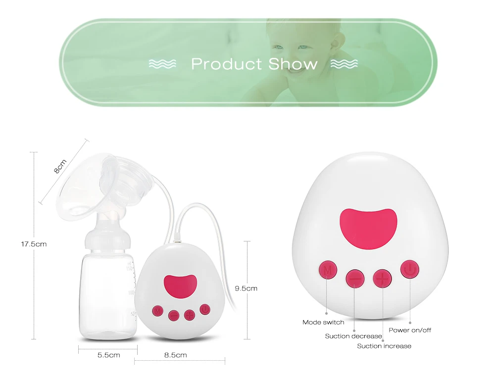 RealBubee RBX-8025-2 Детские молокоотсосы с двумя USB электрическими молокоотсосами молочная бутылочка Массажная Доильная машина всасывание сосков