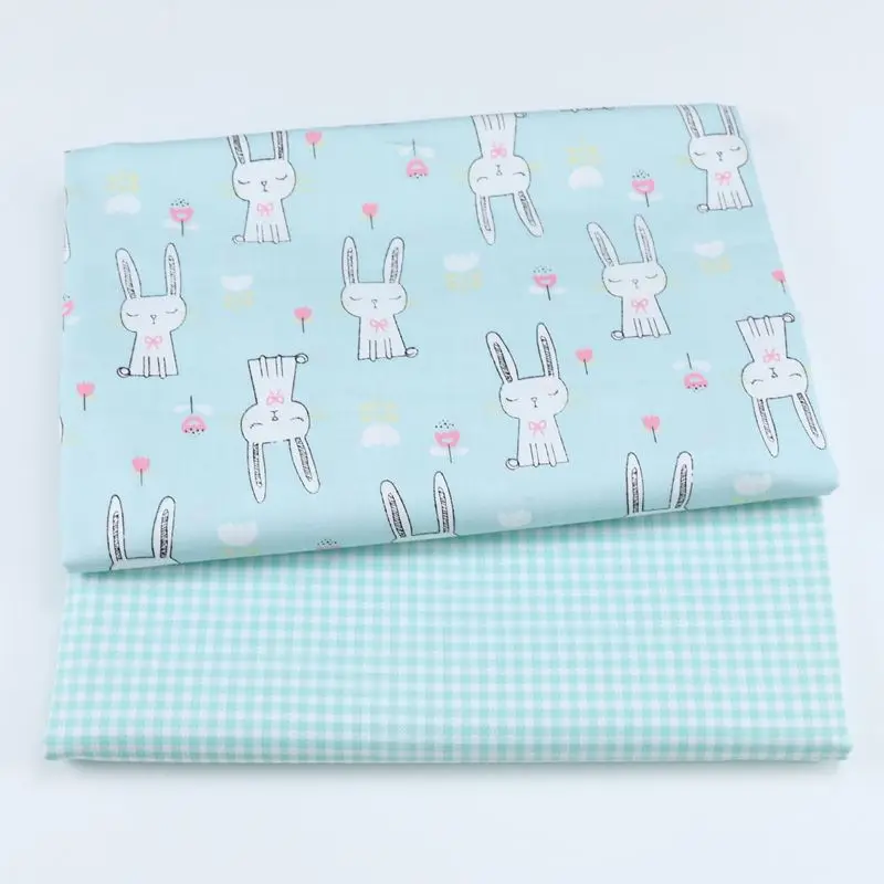 

2018 New 100% Cotton Printed Rabbit Fabric Patchwork Cloth for DIY Sewing Quilting Fat Quarters Material For Baby&Child