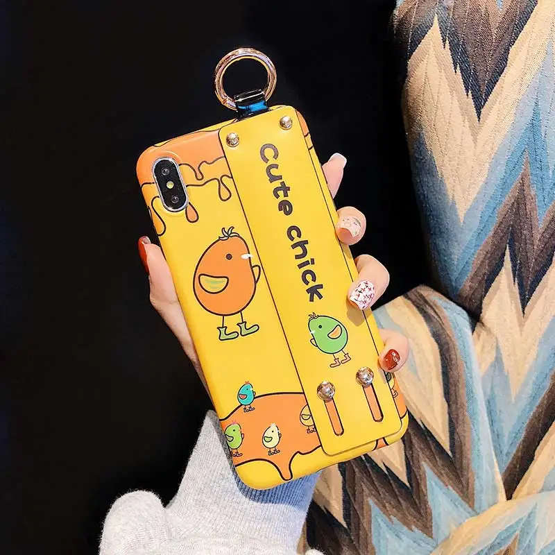 

MA Funny Cartoon Chinken Woman Style Soft Silicone Fashion Wristband Phone Case Cover For Iphone6 6S Plus 7 8 Plus X XR XS Max