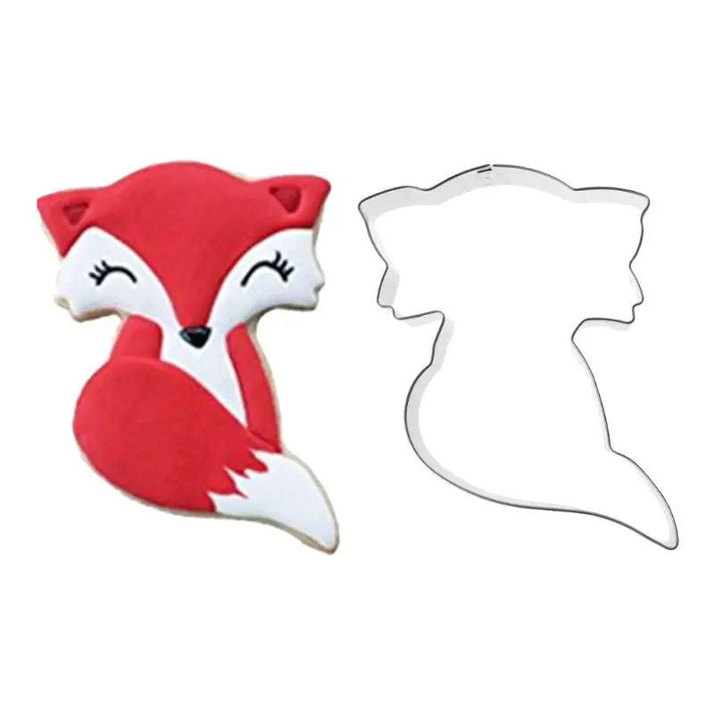 

Fox Animal Shape Nonstick Stainless Steel Cookie Cutter Biscuit Creative DIY Kitchen Cooking Fondant Cake Cutting Tool