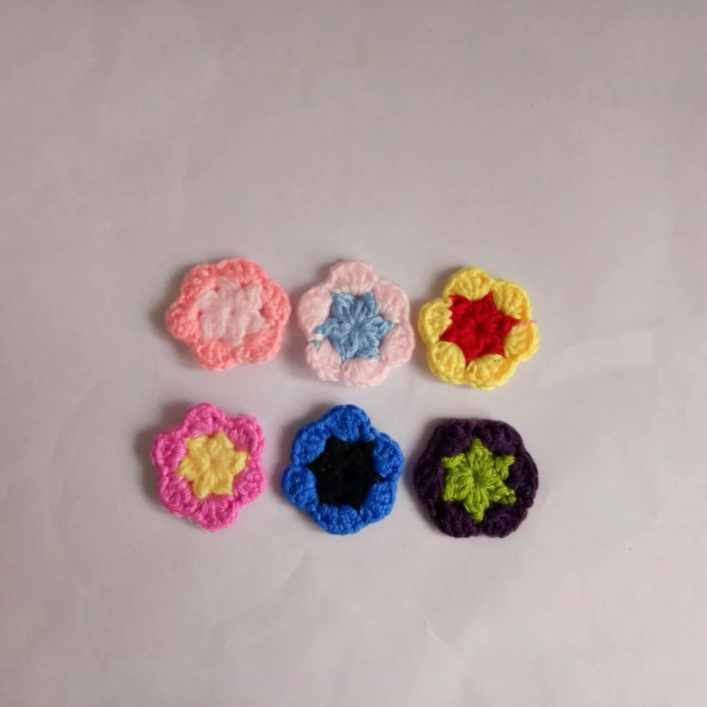 

1PCS knitting Crochet wool Flower accessories Ornament for headwear hairclips hairpins headband Barrettes hair accessories
