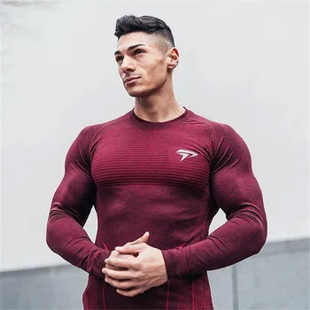 

2018 Winter Long Sleeve Men's Running T-shirts Soccer Football Jerseys Sport Shirt Men Gym Fitness Clothing