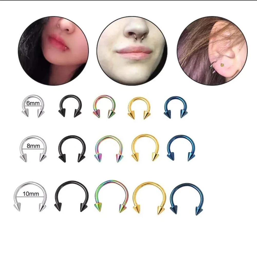 

percing nez lot Fashion Circular Horseshoe Ring Nose Hoops Ring And Septum Rings Tragus Piercing For Unisex Jewelry