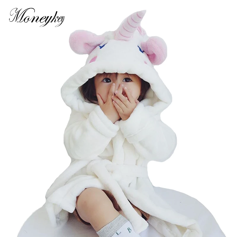 

Children's Bathrobes Unicorn Design Boys Velvet Bathrobe For Girls Flannel Cartoon Animal Robes Dressing Gown Kids Home Clothing