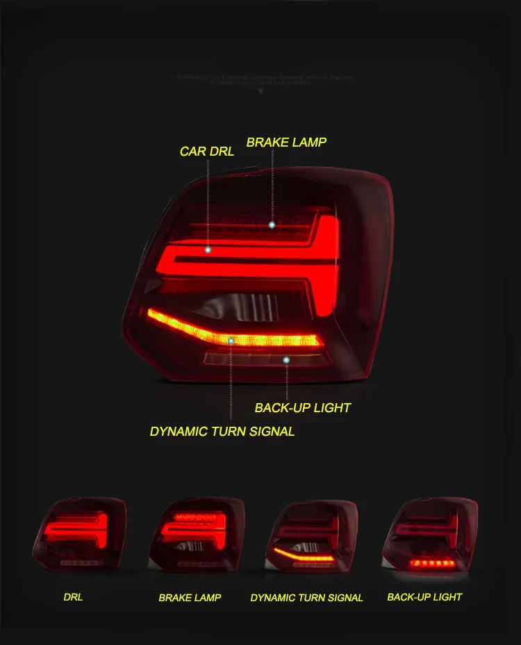 Автомобильный Стайлинг задние фонари чехол для Volkswagen VW Polo MK5 2011- VW Polo задние фонари светодиодный Taillghts светодиодный задний фонарь