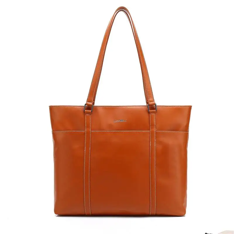 

Leather Handbags 15 inch Women Bag Vintage Female Bags Tote Shoulder Bag Ladies Large Water Resistant Bolsos Bag