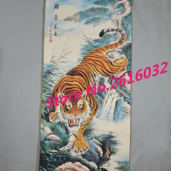 

Antique embroidery painting landscape painting painting animal auspicious carp figure living room decoration #6777