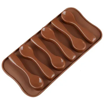 

Wholesale 350pcs/lot creative chocolate mold silicone spoon shape cookies baking mould bakeware