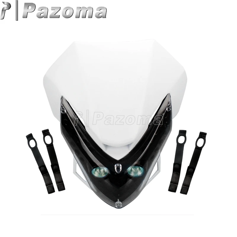 

Pazoma White Enduro Motorcycle Headlights Off Road Motocross Head Light Fairing for KTM EXC SXF CRF KX YZ YZF WR RMZ 250 450